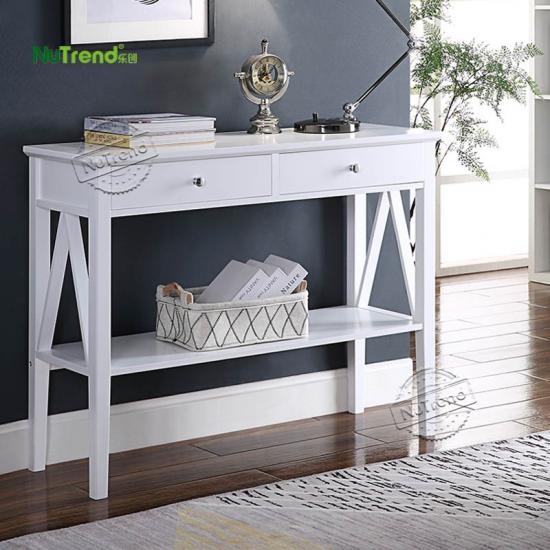 OEM White Modern Wood Front Hall Console Table With Drawer  supplier china		